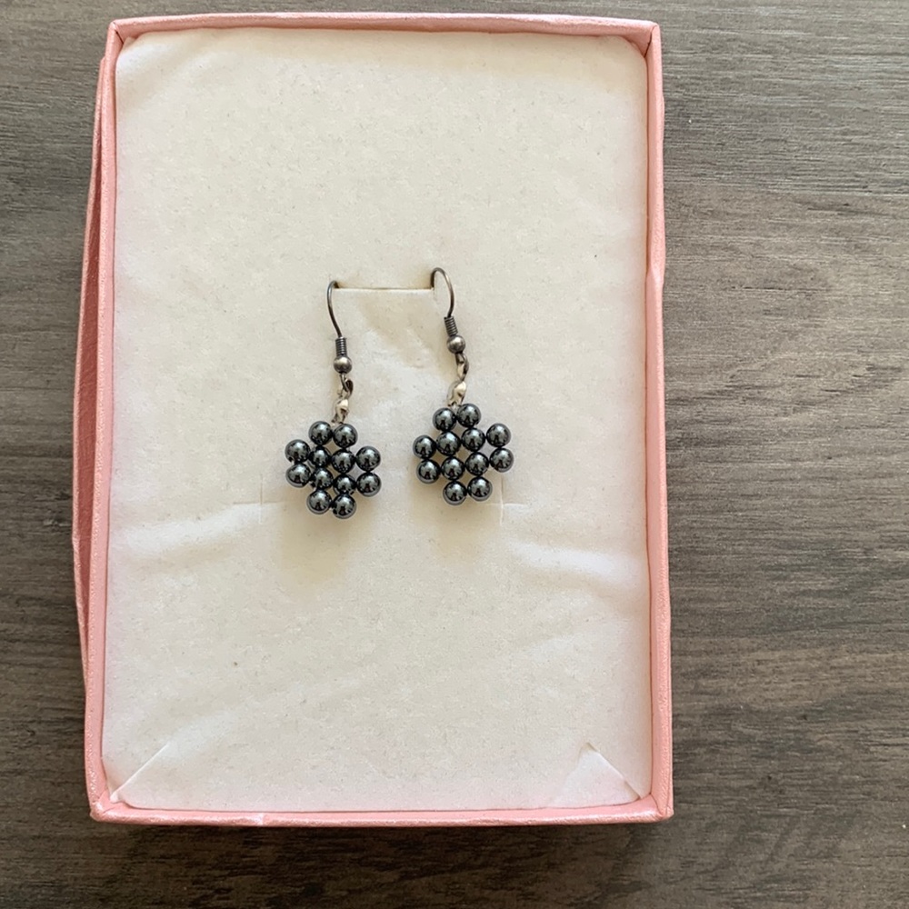 Earrings. Cute beaded detail hook style.